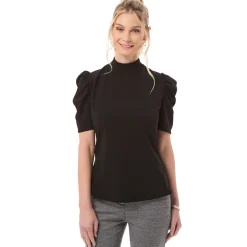 Women's Mock Neck Puff Sleeve Blouse