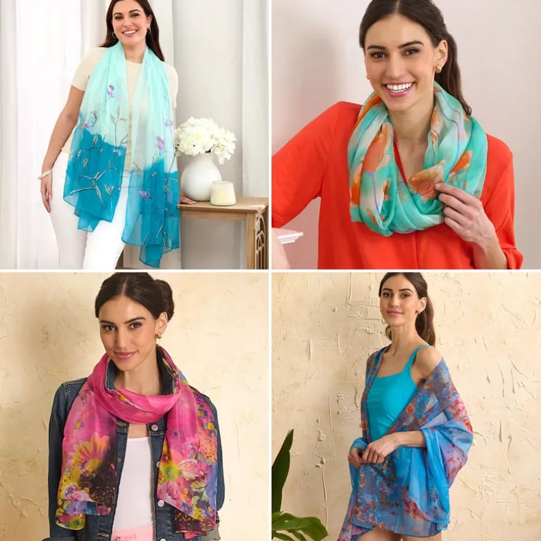 Women's Sheer and Lightweight Chiffon Scarf