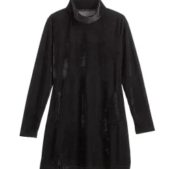 Women's Velour Long Tunic with Turtleneck