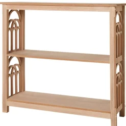 Wooden Console Table with Arched Side Accent - 2-Tier - 30