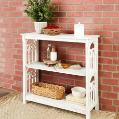 Wooden Console Table with Arched Side Accent - 2-Tier - 30