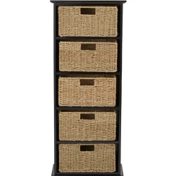 Wooden Shelving Unit with Seagrass Drawers