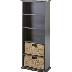 Wooden Shelving Unit with Seagrass Drawers
