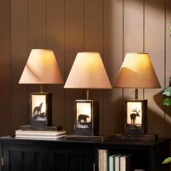 Woodland Animal Silhouette Tabletop Lamp