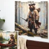 Woodland Bear Plank Wall Art – Rustic Decor for Nature Lovers
