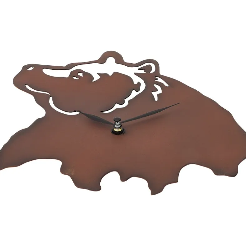Woodland Clock Animal Silhouette Moose Bear of Eagle
