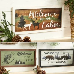 Woodland Welcome Sign Wall Art - Cabin, Lake or Woods