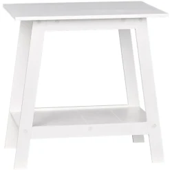 Wood Rectangular 2-Tier Accent Side Table