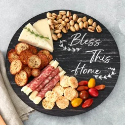 Wood Sentiment Printed 12" Kitchen Countertop Lazy Susan