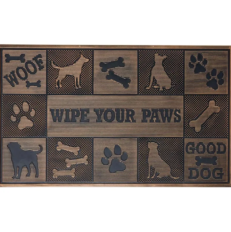 Woof Wipe Your Paws Rubber Doormat